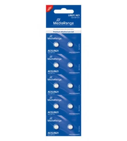 Pilhas Mediarange Alcalinas Coin Cell AG1 | LR621 - Pack 10