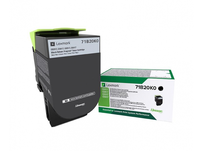 - Toner Lexmark Original 71B20K0 Preto CS317 / CS417 / CX317 / CX417
