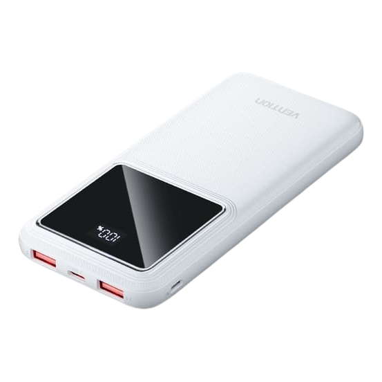 Bateria Powerbank Vention 10000mAh 22.5W USB Ecrã LED Branca