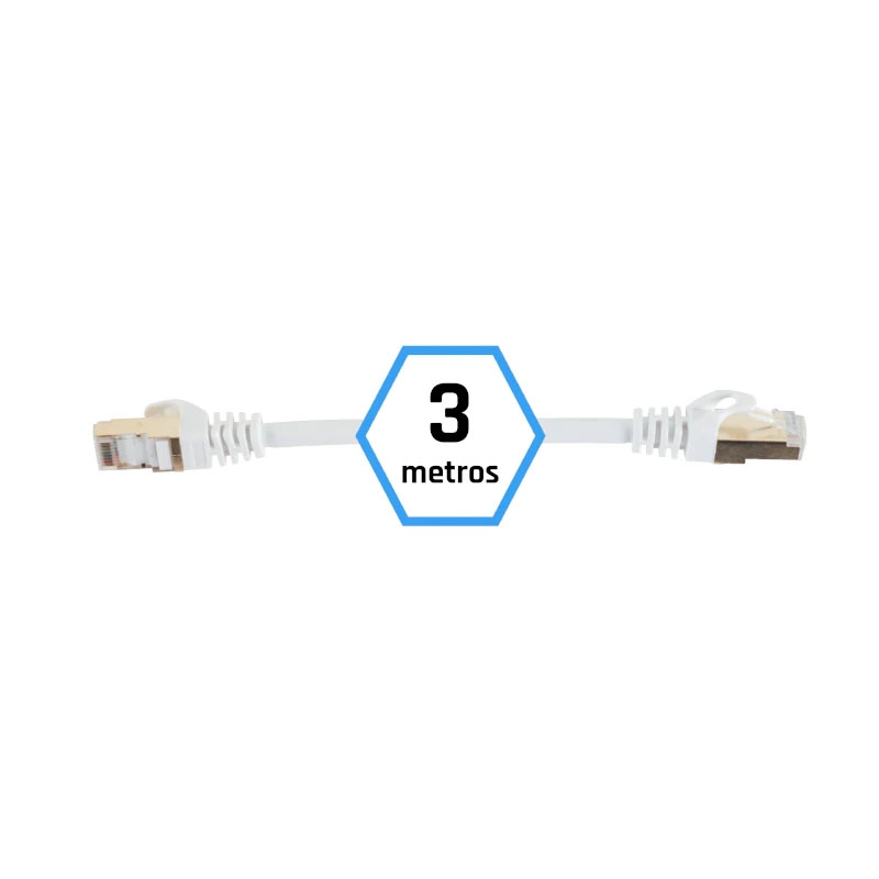 Cabo Rede 3 Metros RJ45 Categoria 7 (10 Gbps) Iggual Branco