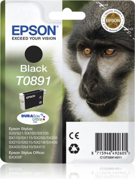 Tinteiro Epson T0891 Preto Original Série Macaco (C13T08914011)
