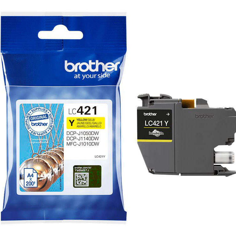 Tinteiro Brother Original LC421 Amarelo (LC421Y)