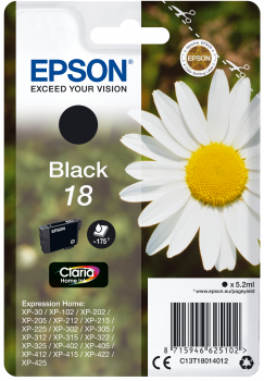 Tinteiro Epson 18 Preto Original Série Margarida (C13T18014012)