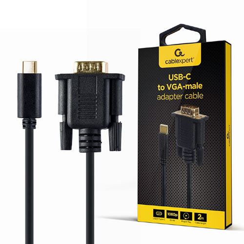 Cabo Adaptador Gembird USB-C para VGA-M 2 metros