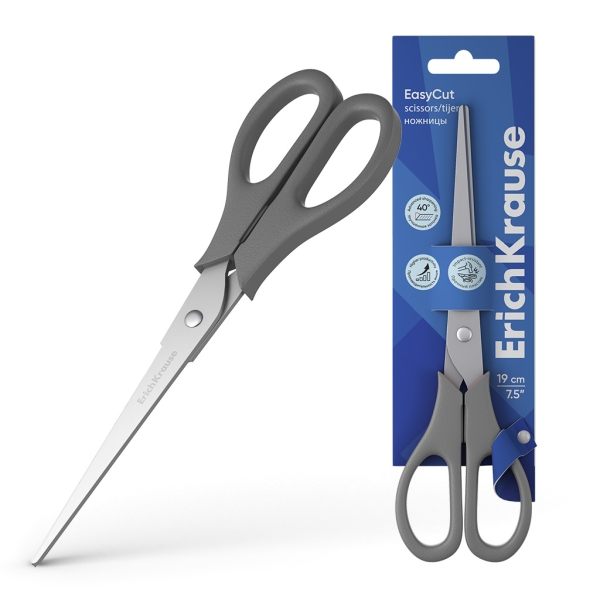 Tesoura Erichkrause EasyCut Aço Inoxidável 19cm