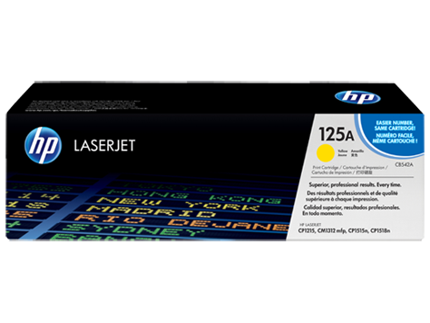 Toner HP LaserJet Original 125A Amarelo (CB542A)