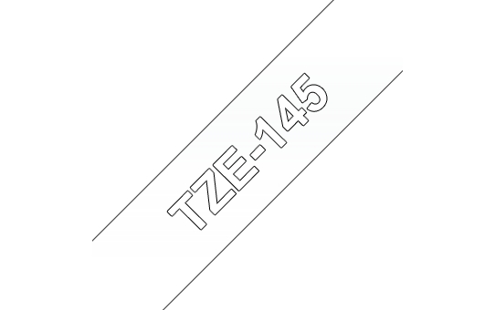 Fita Laminada Compatível Brother TZE-145 - 18mm x 8 metros Branco/Transparente