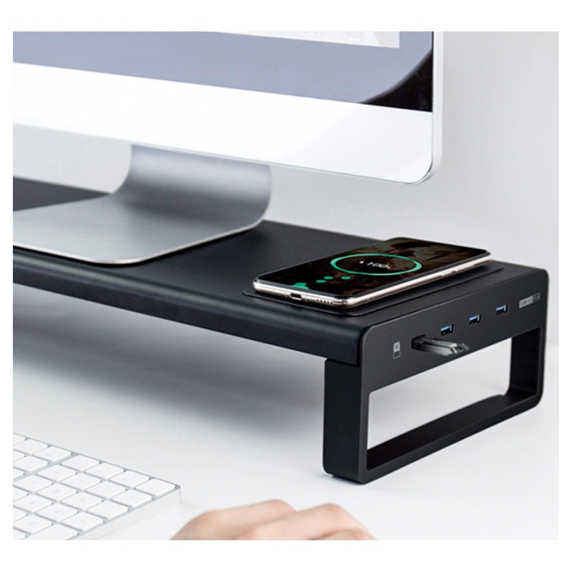 Suporte Monitor c/ USB 3.0 e Carregador sem Fios Iggual