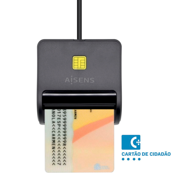 Leitor Cartão de Cidadão USB Aisens Preto