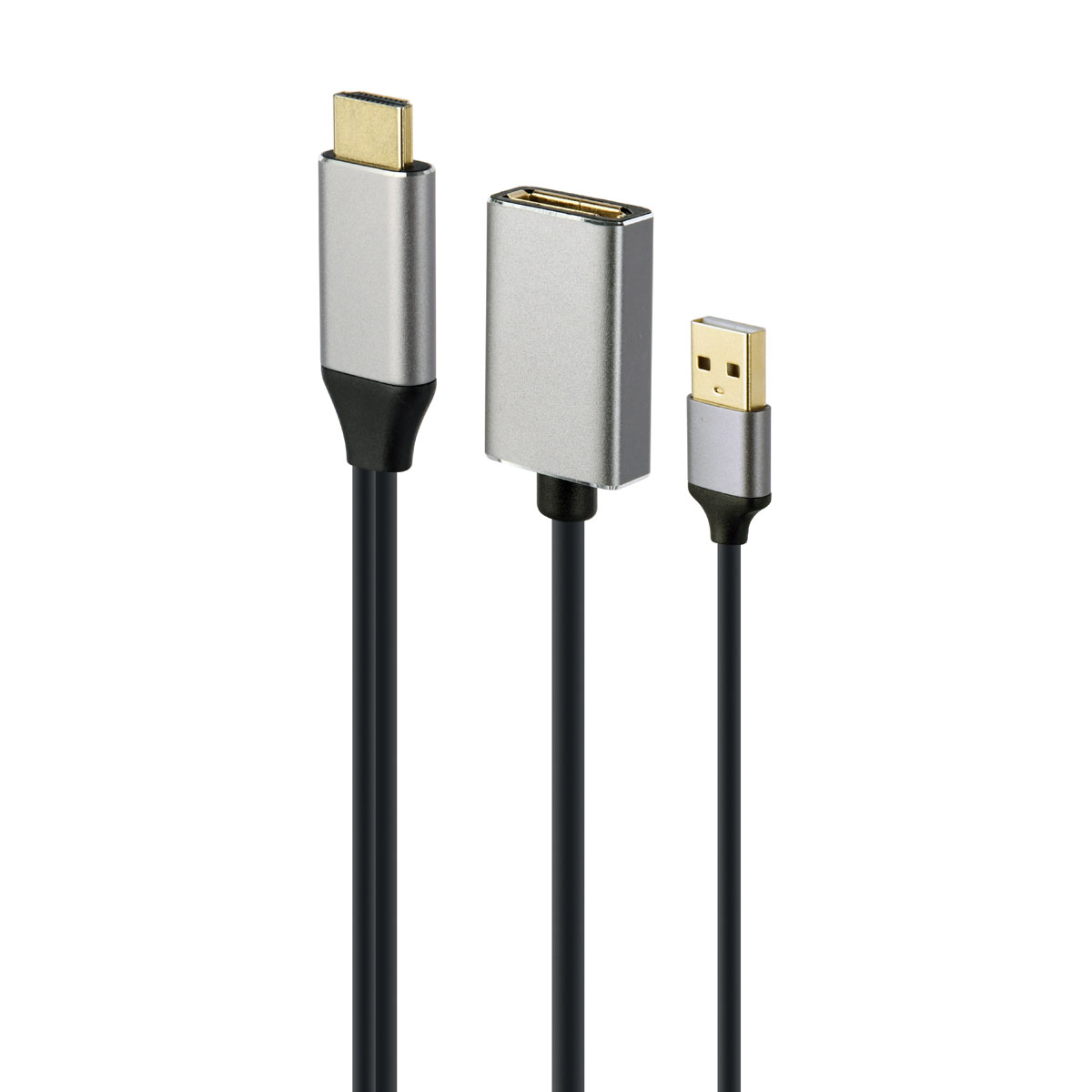 Cabo Adaptador Ativo Gembird HDMI Macho 4K 60Hz para DisplayPort Macho 2m Preto
