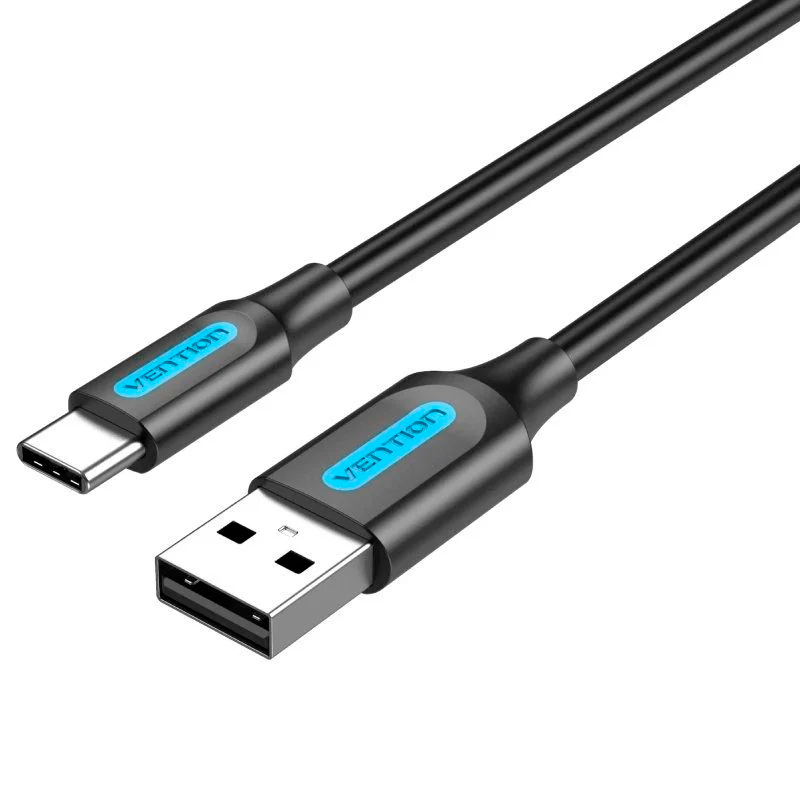 Cabo USB 2.0 para Tipo-C Vention até 60W 480Mbps 50cm Preto