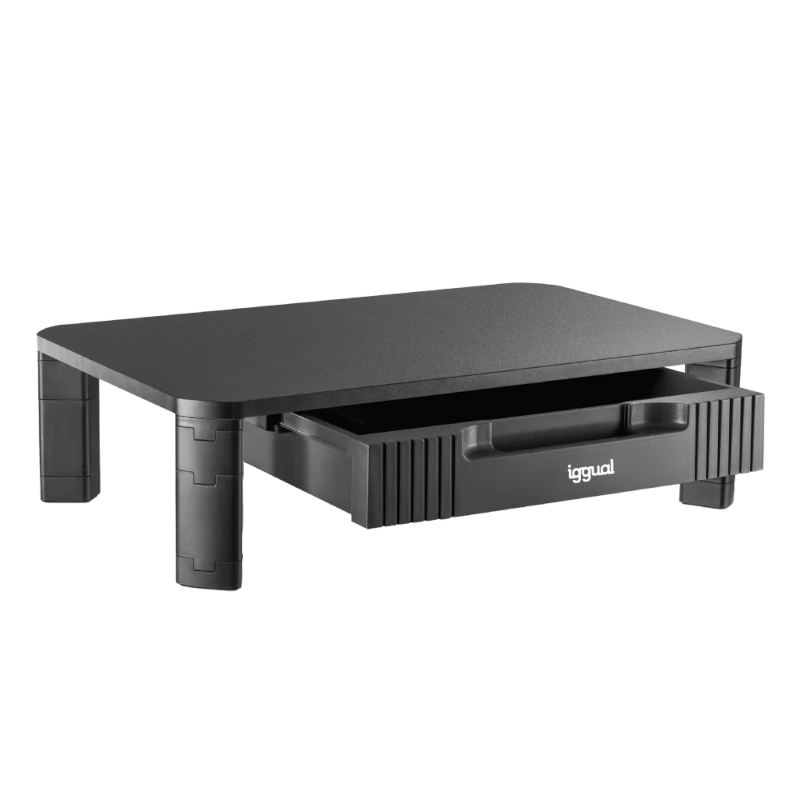 Elevador para Monitor com 1 Gavetas Iggual Preto