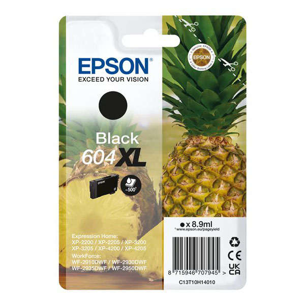 Tinteiro Epson 604XL Preto Original Série Ananás (C13T10H14010)