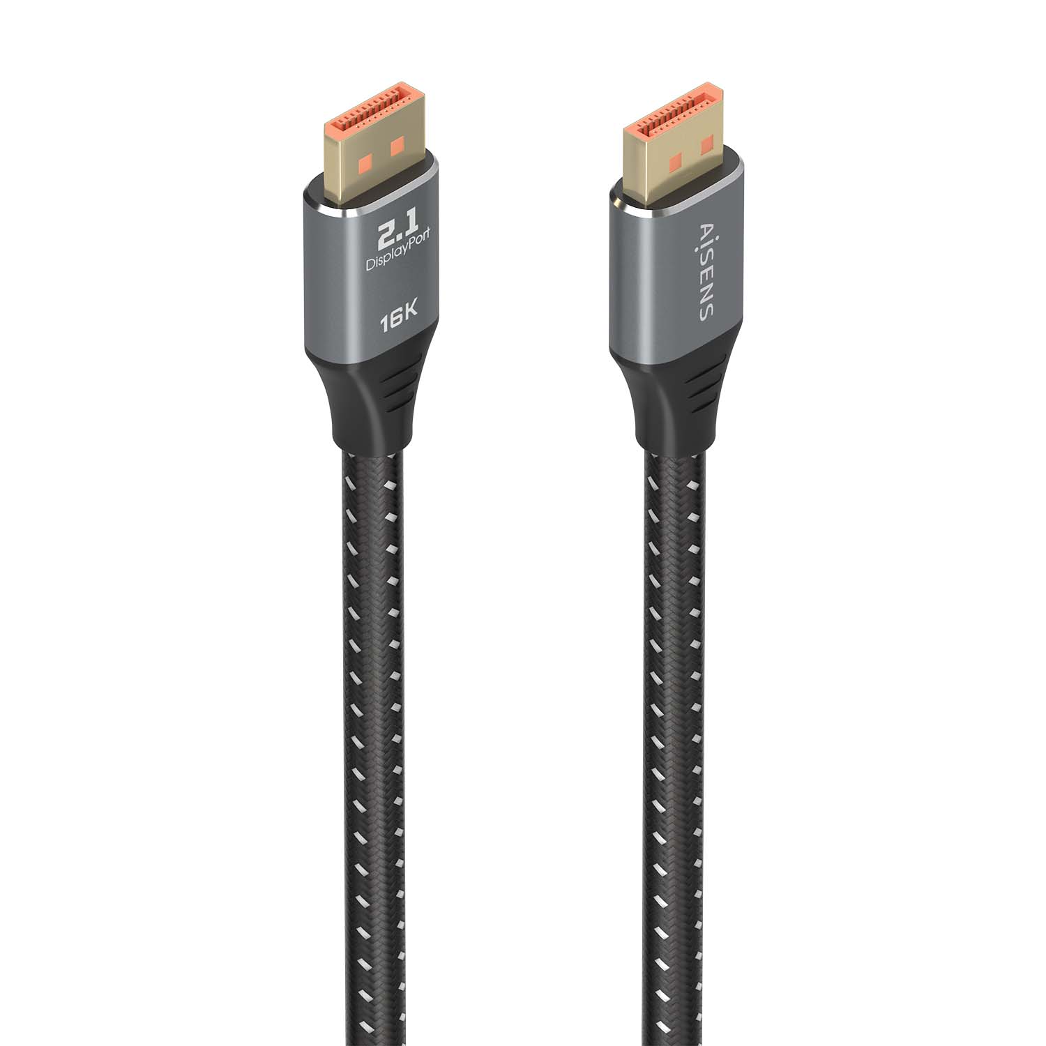 Cabo AISENS DISPLAYPORT V2.1 16K@60HZ 80GBPS DP/M-DP/M NEGRO 2.0M