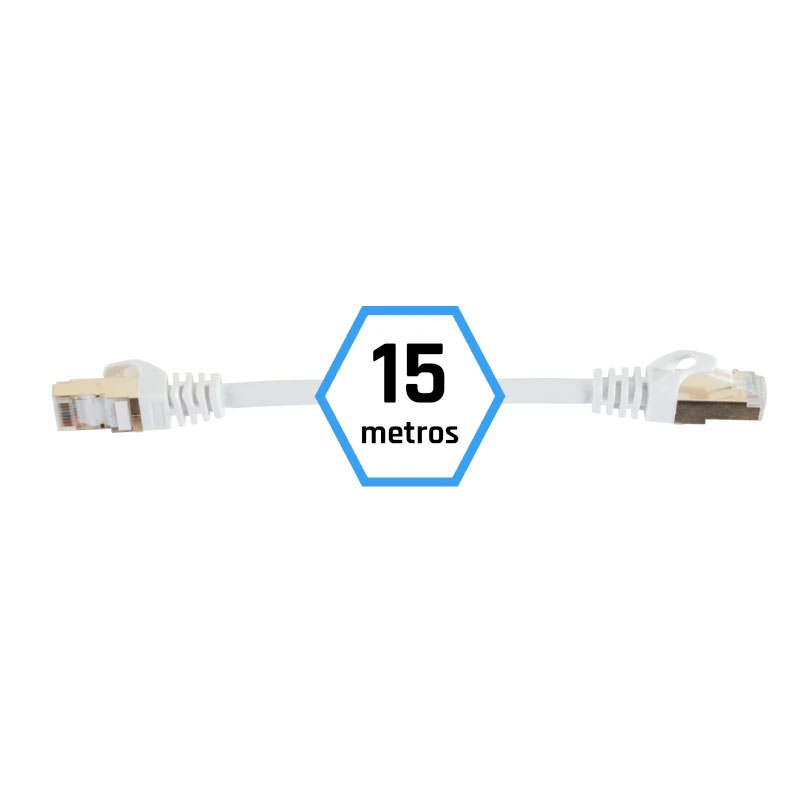 Cabo Rede 15 Metros RJ45 Categoria 7 (10 Gbps) Iggual Branco