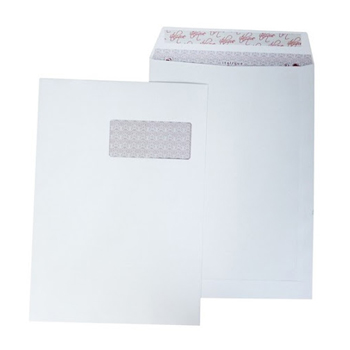 Envelopes Brancos C4 C/Janela (229X324mm) c/tira de silicone - Pack 250 unidades