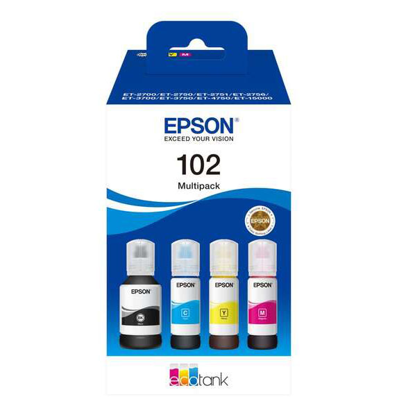 Recarga Tinta Multipack 102 Originais Epson 4 Cores (C13T03R640)