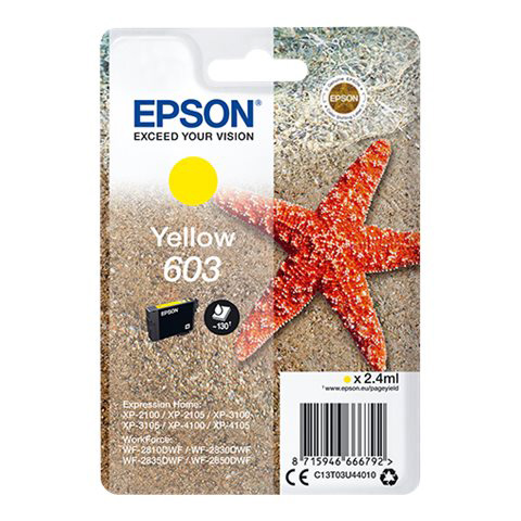 Tinteiro Epson 603 Amarelo Original Série Estrela do Mar (C13T03U44010)