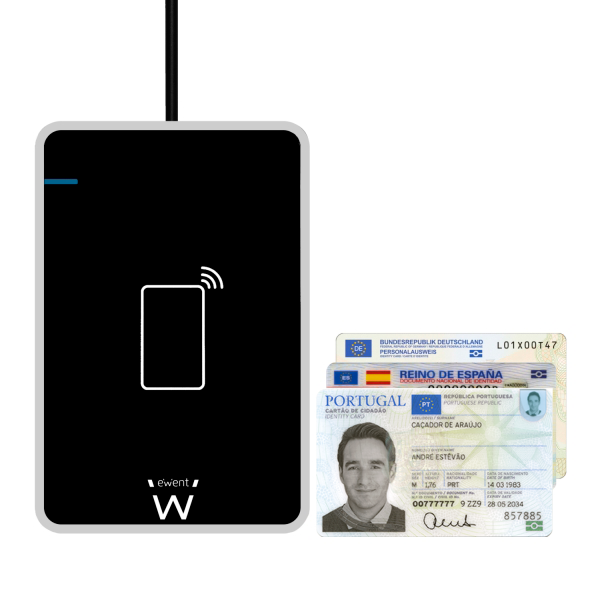Leitor de cartões Ewent NFC Contactless Smart & Id Card Reader