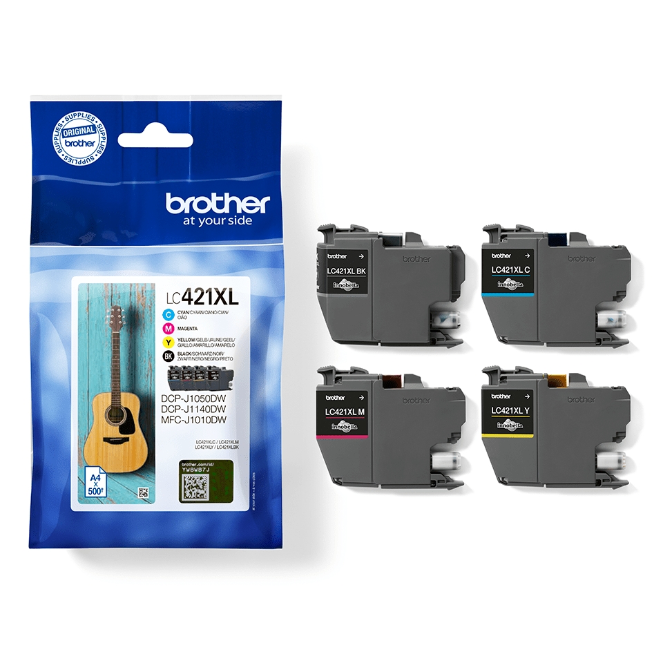 Conjunto 4 Tinteiros Brother Originais LC421 XL (LC421XLVAL)