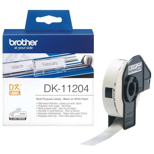 Etiquetas Originais Brother DK11204 17x54 mm - 400 Unidades