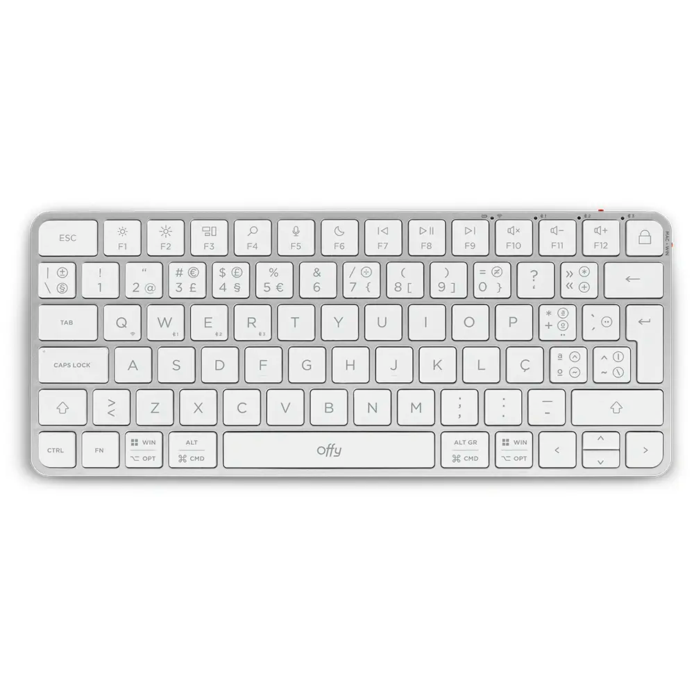 Mini Teclado Offy Pixie Multi-Dispositivo Wireless / Bluetooth (PT) Branco
