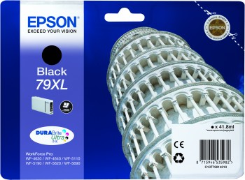 Tinteiro Epson 79XL Preto Original Série Torre de Pizza (C13T79014010)