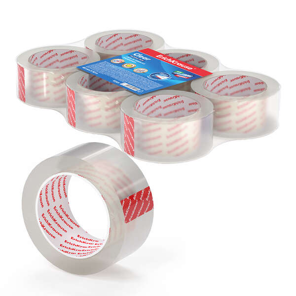 Fita Adesiva Transparente Erichkrause 48mm x 50 metros - pack 6