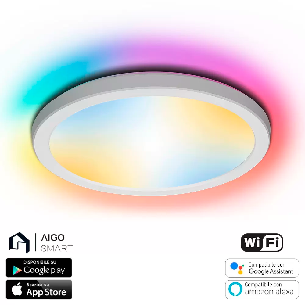 Luz de Teto LED Inteligente Wifi 19W RGB+CCT Aigostar