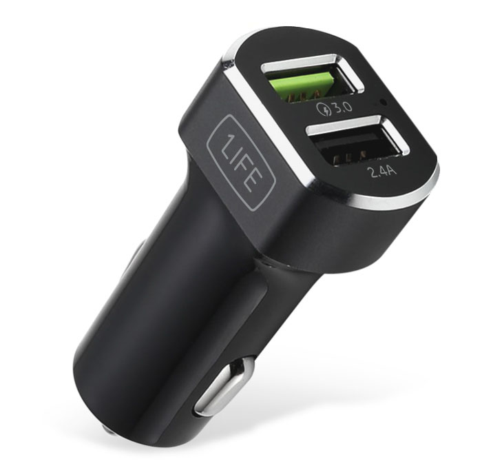 Carregador USB 1Life pa:dual usb auto quick charge