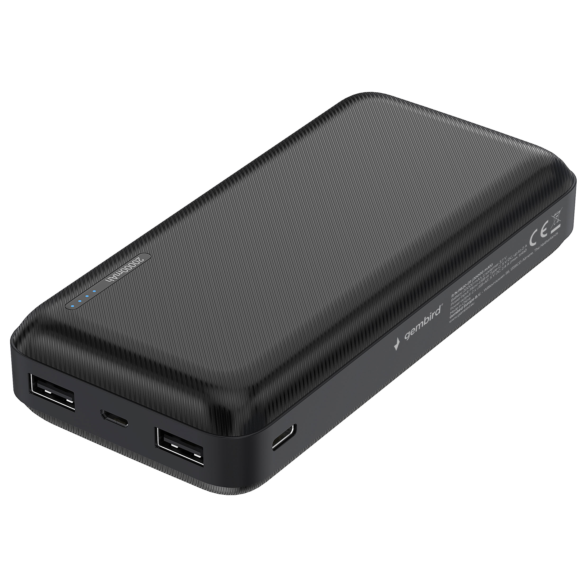 PowerBank Gembird 20.000mAh Preta