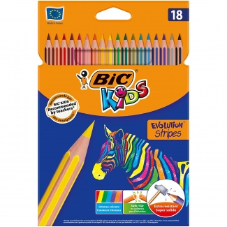 Lápis de Cor BIC Kids Evolution Stripes Pack 18 unidades