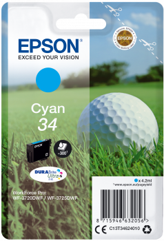 Tinteiro Epson 34 Azul Original Série Bola de Golfe (C13T34624010)