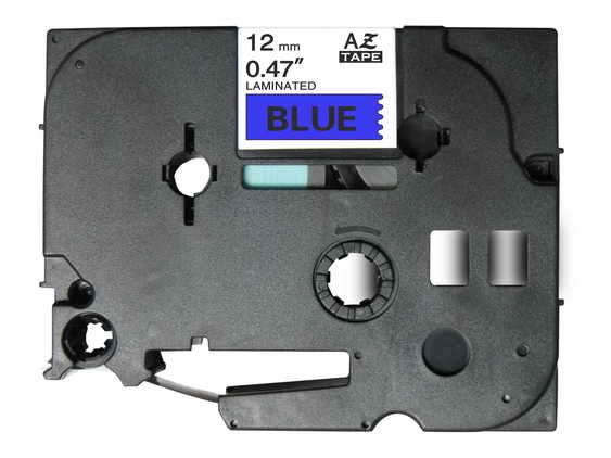 Fita Laminada Compatível Brother TZE-531 - 12mm x 8 metros Preto/Azul