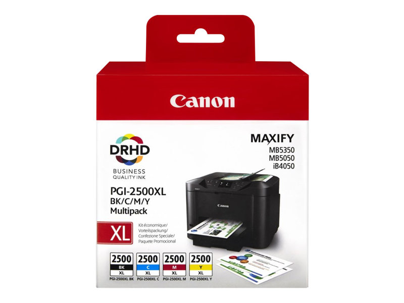 Conjunto 4 Tinteiros Canon Maxify PGI-2500 XL Original (9254B004)