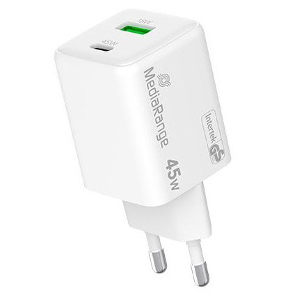 Carregador USB + USB-C 45W Fast Charger Mediarange