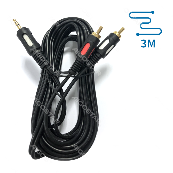Cabo 3.5mm 4C - 2RCA macho Aigostar - 3 Metros