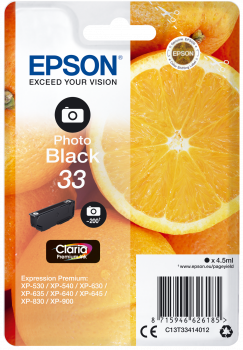 Tinteiro Epson 33 Preto Fotográfico Original Série Laranjas (C13T33414012)