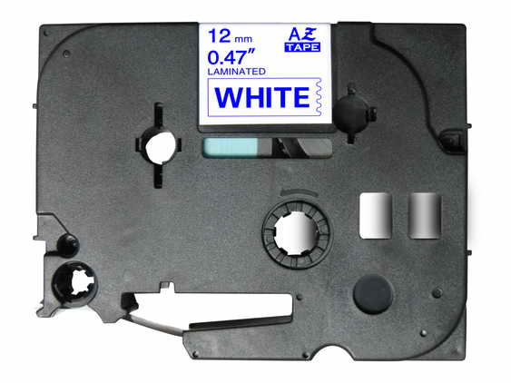 Fita Laminada Compatível Brother TZE-233 - 12mm x 8 metros Azul/Branco