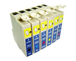Conjunto de 6 Tinteiros Compatíveis Epson T0801/2/3/4/5/6