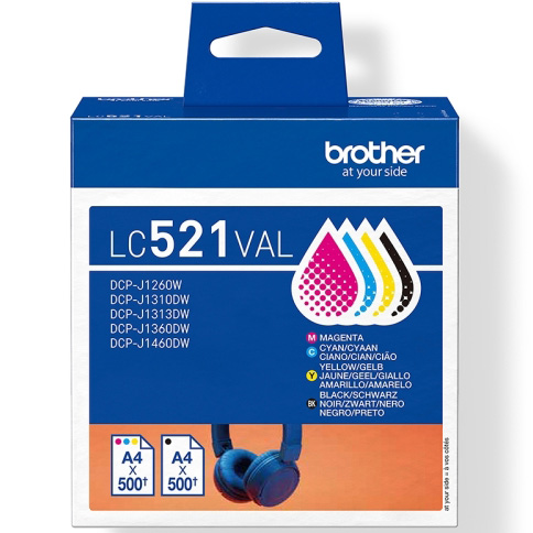 Conjunto 4 Tinteiros Brother Originais LC521 (LC521VAL)