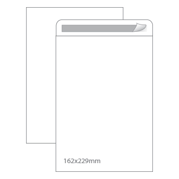 Envelopes Brancos C5 (162X229mm) c/tira de silicone - Pack 250 unidades