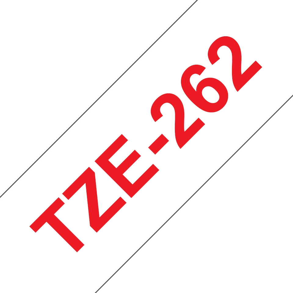 Fita Laminada Compatível Brother TZE-262 - 36mm x 8 metros Vermelho / Branco