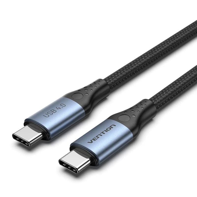 Cabo USB 4.0 Tipo-C 5A Vention Macho até 240W 40Gbps 1 metro