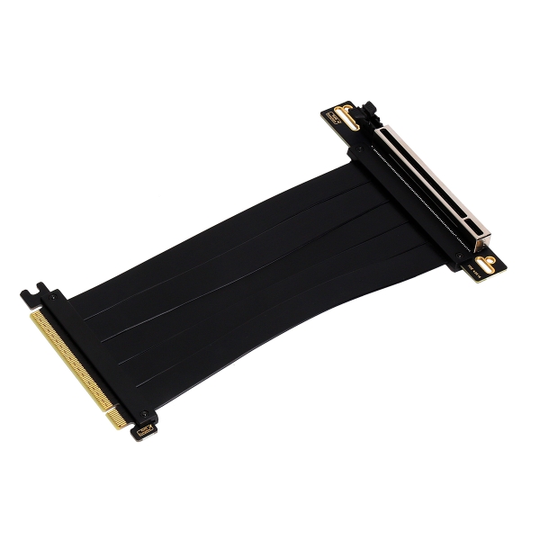 Cabo de extensão Aisens Flexible PCIe 4.0 x16 Riser - Blindagem EMI - 17 cm de comprimento - Preto