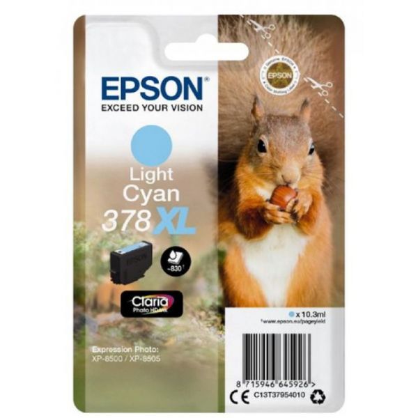 Tinteiro Epson 378 XL Azul CLARO Original Série Esquilo (C13T37954010)