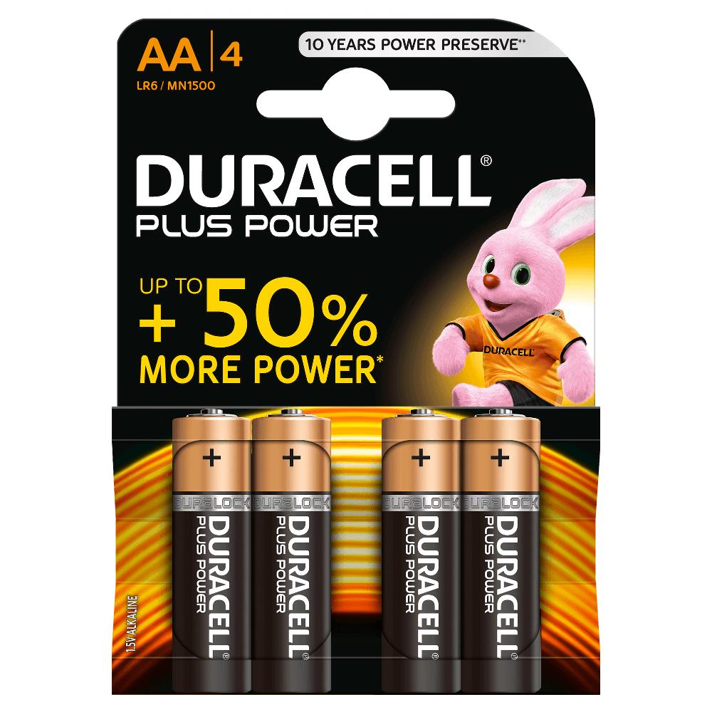 Pilhas Duracell MN1500B4 Plus Power Alcalinas LR6 (AA) - Pack 4