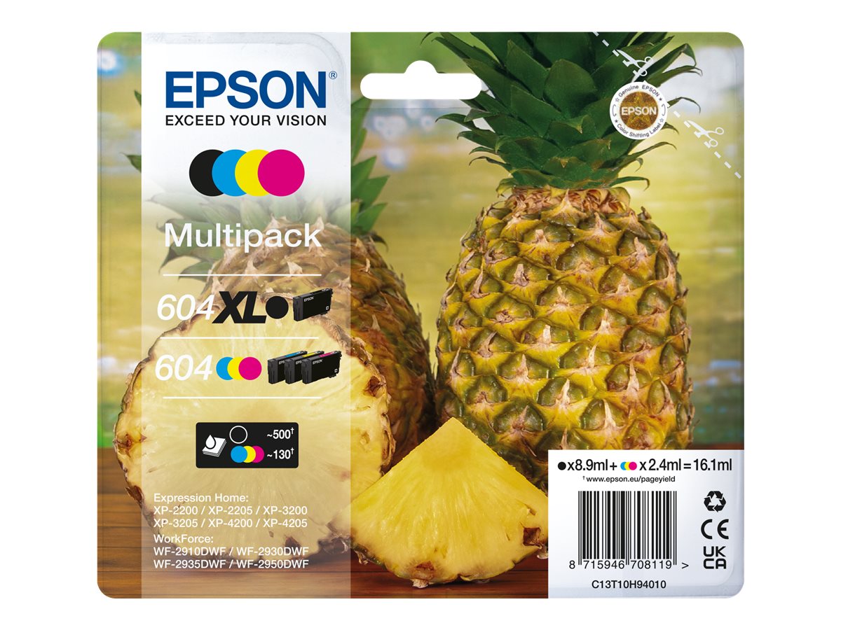 Multipack 4 Tinteiros Epson 604XL / 604 Originais (C13T10H94010)