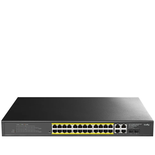 Switch Cudy GS1028EPS2 28 Portas 56Gbps 24x RJ45 PoE+ - 2x RJ45 GbE - 2x Gigabit SFP