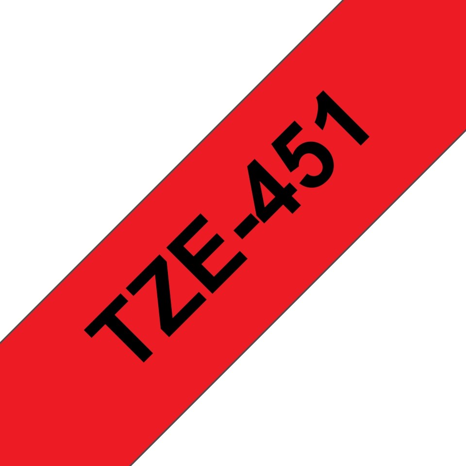 Fita Laminada Compatível Brother TZE-451 - 24mm x 8 metros Preto / Vermelho